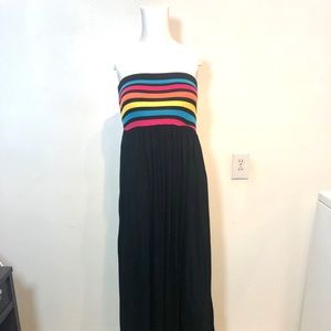 Strapless Rainbow Top Maxi Dress